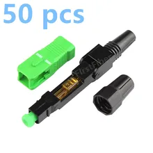 50pcs SC APC  Fast adapter Connector adapter support 0.9mm 2.0mm 3.0mm Indoor  and FTTH Flat Cable Fast/Quick Field