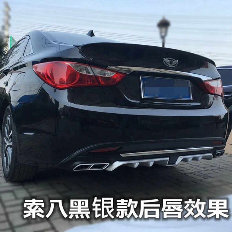 Для Sonata задний спойлер ABS задний бампер диффузор защитные бамперы для Sonata forte обвес бампер задний спойлер для губ