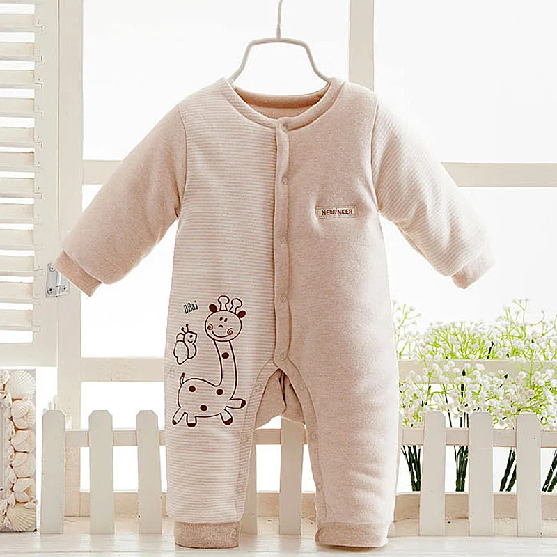 2016 Winter Baby Clothes Cotton Baby Boy Girl Clothes Rompers New born plush jumpsuit snow overalls
