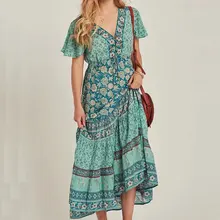 vintage new women dress short sleeve v neck button floral print loose boe tie lace up ruffle ladies dresses chic female vestidos vintage new women dress short sleeve v neck button floral print loose boe tie lace up ruffle ladies dresses chic female vestidos