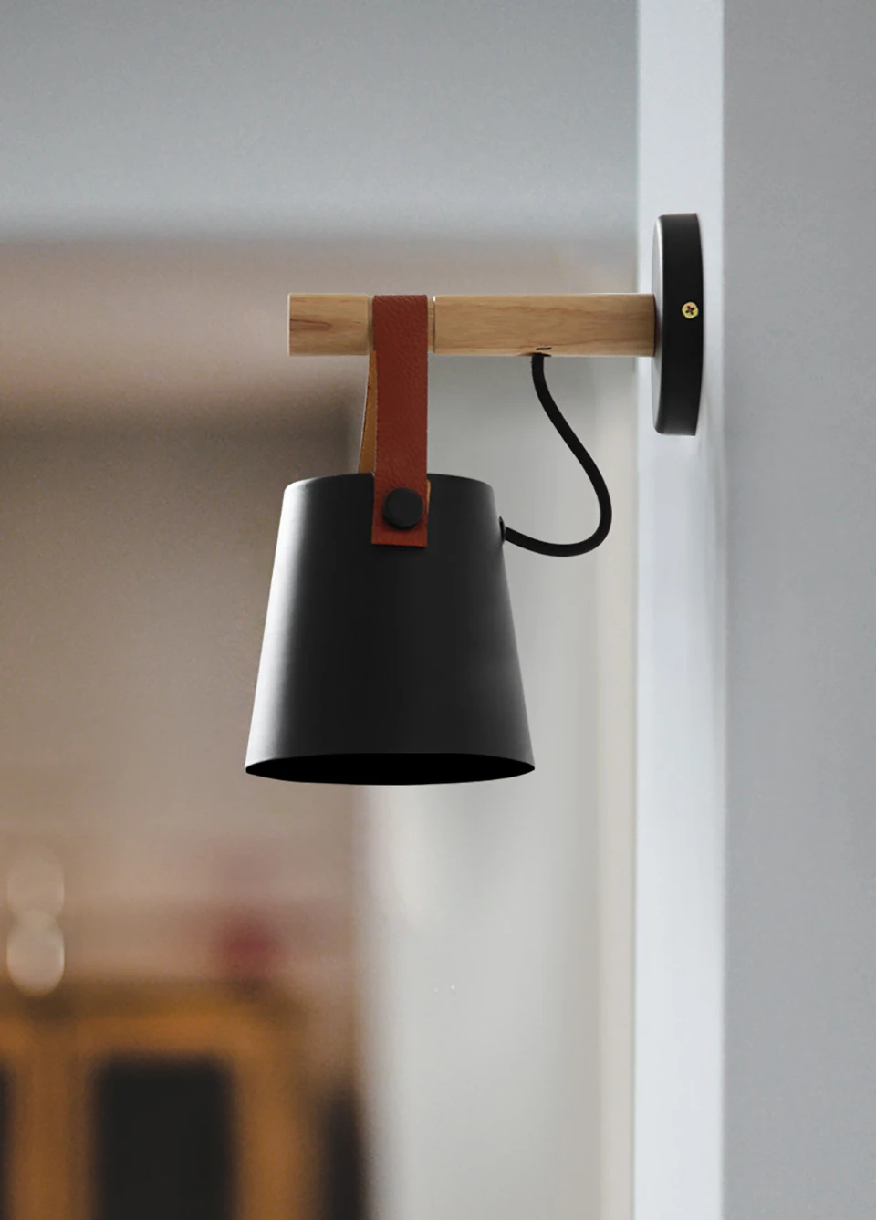 Скандинавский винтажный Лофт деревянный светодиодный настенный светильник для спальни прикроватные Настенные светильники для коридора отеля 110-240 В декоративное освещение