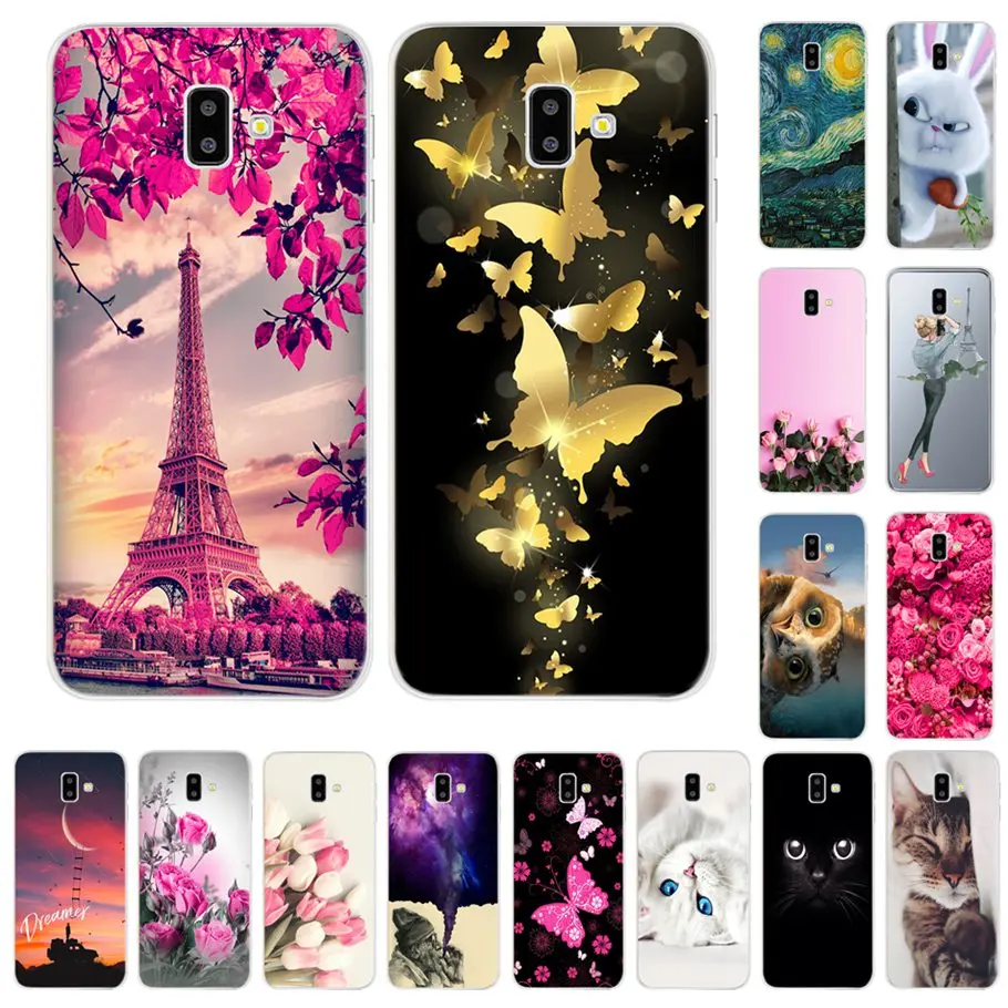 ل جراب هاتف سامسونج غالاكسي j6 + j6 زائد 2018 حالة الغطاء الخلفي لينة سيليكون كوكه لسامسونج j6 زائد j610 j610f لطيف حالة