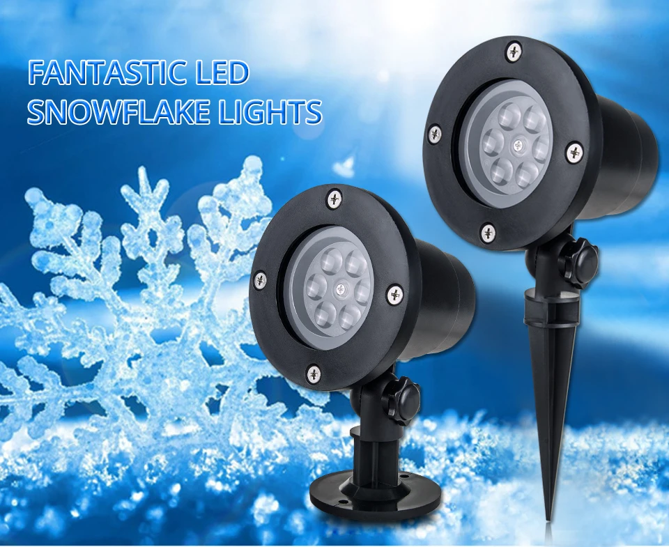 Водонепроницаемый движущаяся Снежинка лазерный проектор светильник Рождественский год светодиодный светильник для сцены наружные снежные вечерние садовые Ландшафтные лампы