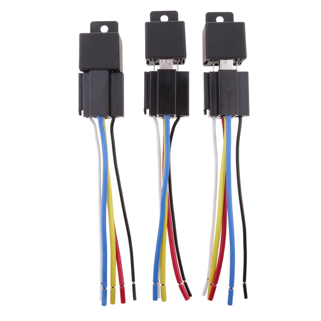 3 В комплекта 24 В 80A автомобильный 5 Pin однополюсные реле и 5 проводов ЖГУТ Розетки