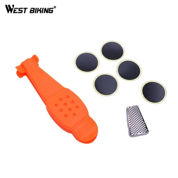 

WEST BIKING Bike Tire Repair Kits with 5PCS Glue Tire Patch 3 in 1 Tire Levers Pry Bar Sanding Tool MTB Bicycle Repair Tools