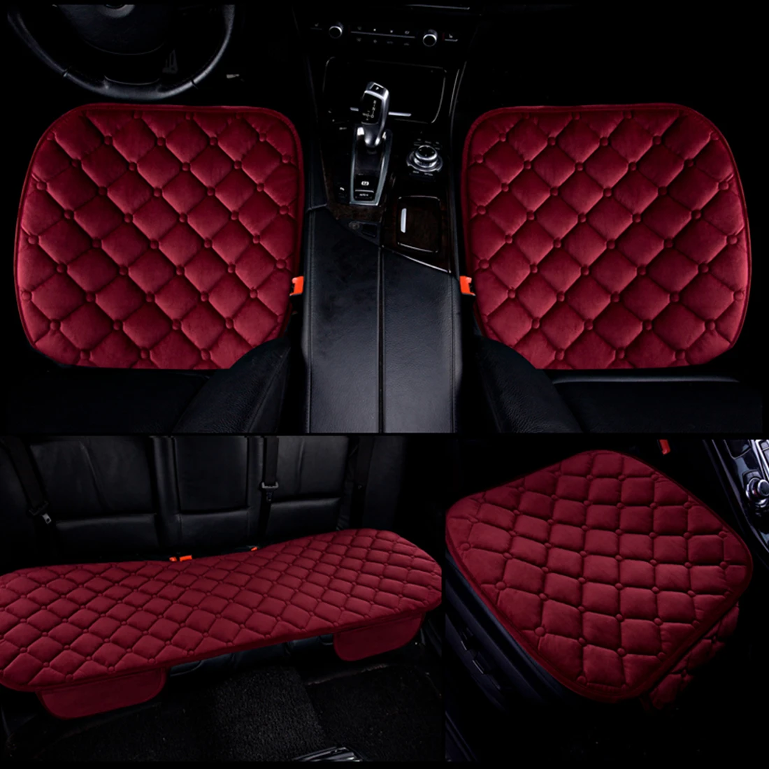 

Dewtreetali Winter Warm Velvet Front Rear Car Seat Cover Set Protector Chair Pad Breathable Cushion Auto Seat Covers Accessories