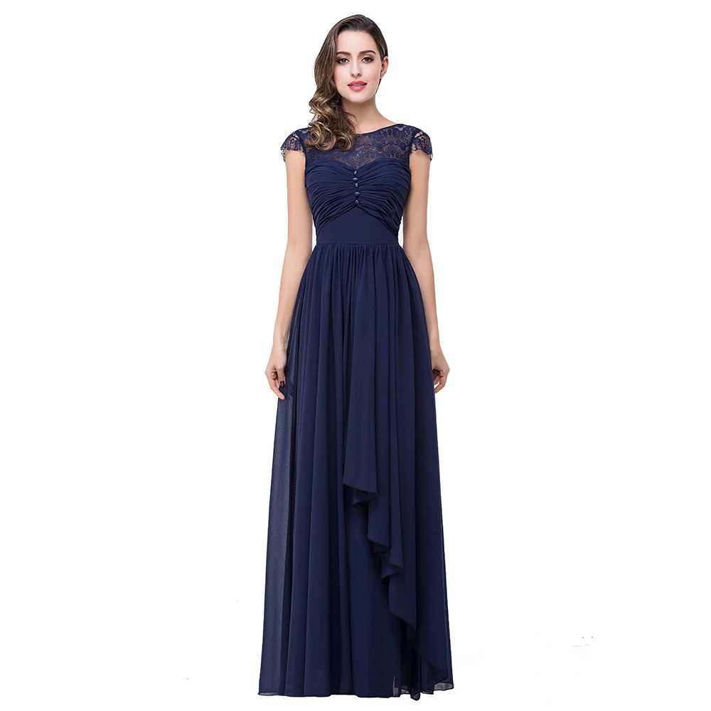 Popular Bridesmaids Blue Chiffon Dress-Buy Cheap Bridesmaids Blue Cap Sleeves Navy Blue Chiffon Bridesmaid Dresses 2017 Formal Dresses For Wedding Party Vestido De Festa - Popular Bridesmaids Blue Chiffon Dress-Buy Cheap Bridesmaids Blue
