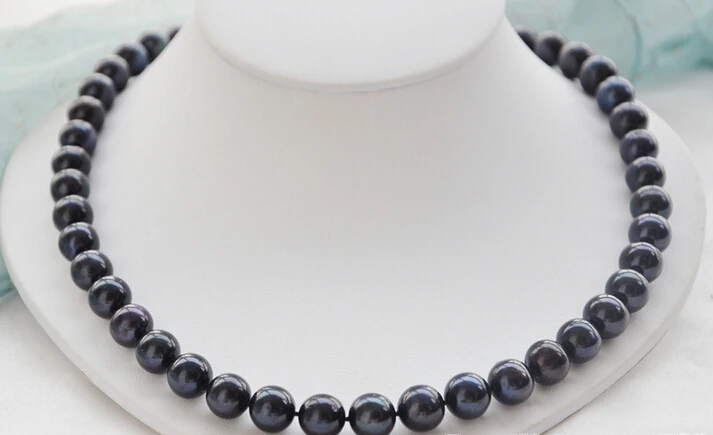 

FREE shipping >>A++ 17" 12mm BLACK ROUND FRESHWATER PEARL NECKLACE MABE 6.07