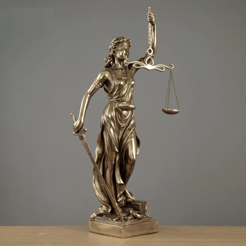 46,5 см Греции Justitia справедливости ярмарка статуя богини ТЕМИС арт Скульптура авторские изделия из смолы ретро украшения дома R921