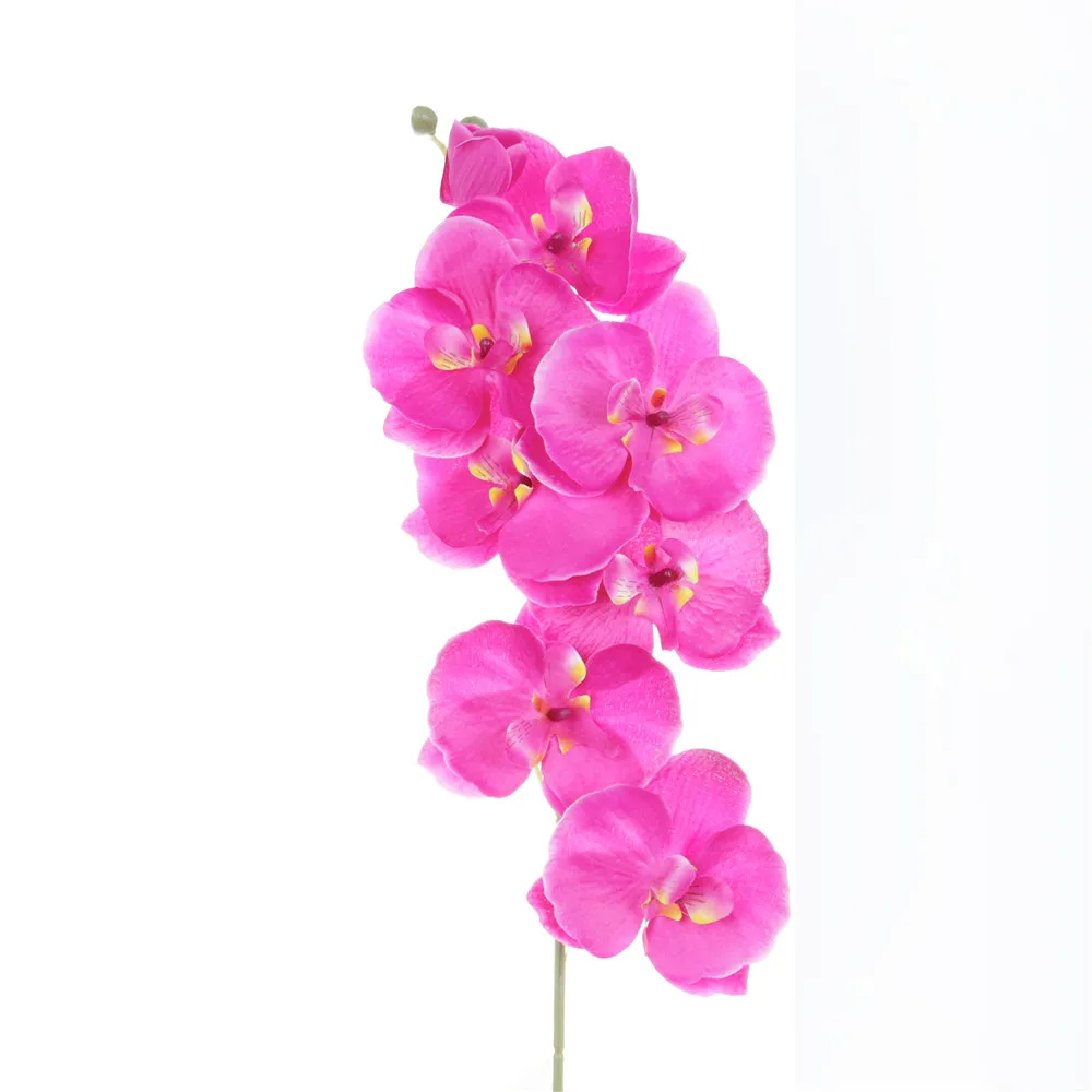 Рождество День Святого Валентина Свадьба Орхидея, искусственные цветы DIY ткань с бабочками букет вечерние украшения цветы ветка Декор - Цвет: light purple