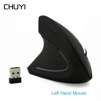 

Wireless Vertical Mouse Ergonomic Left Hand Gaming Mouse 800-1200-1600DPI Optical Computer Mice With Mouse Pad Kit For Laptop PC