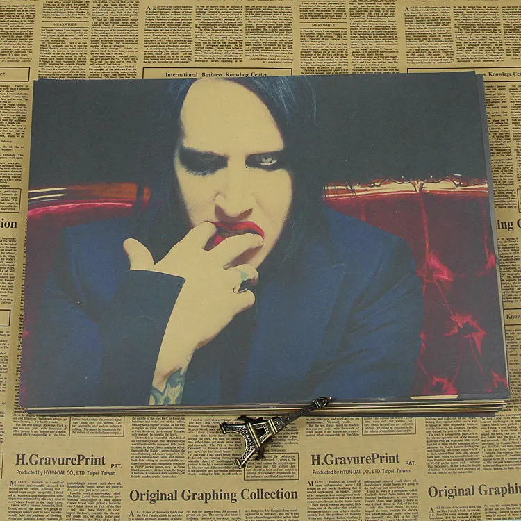 Менсона ретро рок постер Плакат Бар наклейки на стену|Рисование и каллиграфия| |