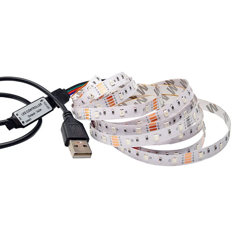 Светодиодная лента RGB 2835 3528 SMD с питанием от USB 5 В белая теплая водостойкая может