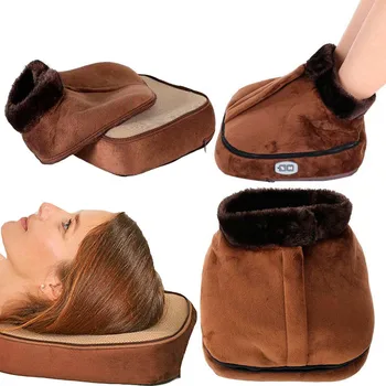 

Electric Foot Heat Warm Massage Shoes health Heated Foot care Warmer tool pad Unisex Velvet Feet Warmer Massager Big Slipper