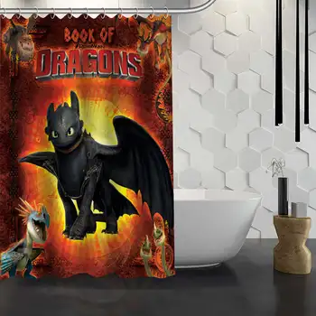 

Custom How to Train Your Dragon Shower Curtain Waterproof Fabric Bath Curtain for Bathroom WJY1.17