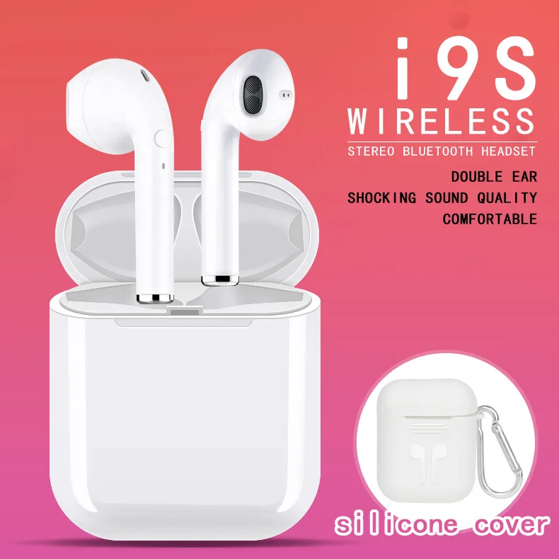 

i9 i9s TWS Wireless earphone Mic Bluetooth Headsets Earbuds Invisible portable Bluetooth Earphone With Charging box PK i10 i30