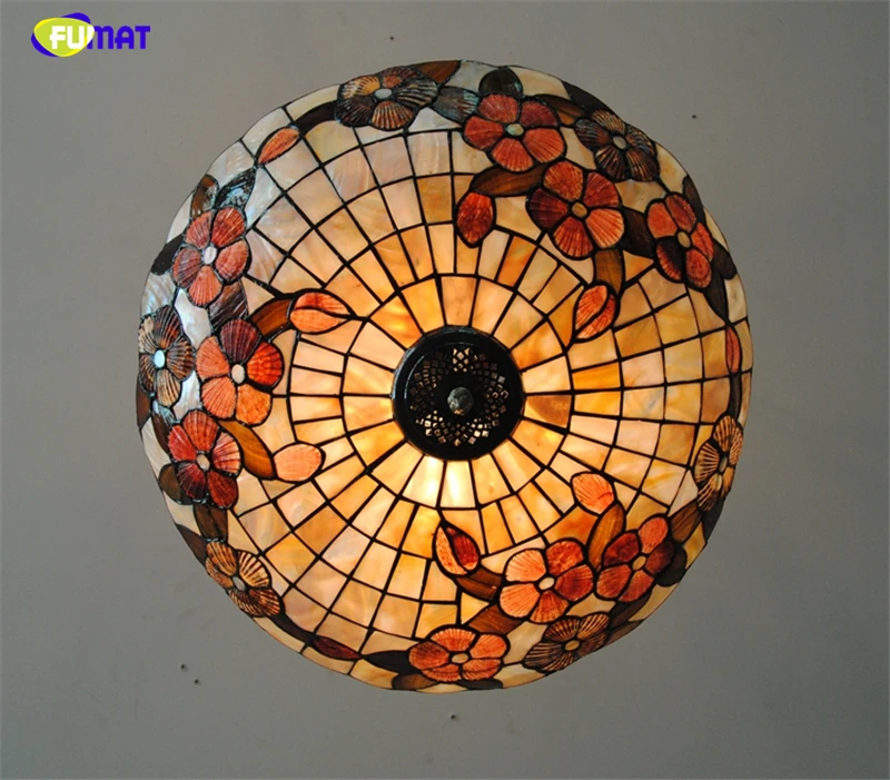 Фумат 21 &quotTiffany Shell Shade люстры Европейское Внутреннее освещение натуральный