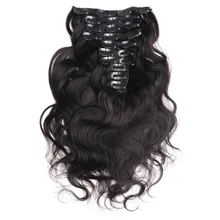 Doreen волосы, 200 г, густые человеческие волосы на заколках для наращивания на всю голову, бразильские волосы remy, человеческие волосы, натуральный черный цвет