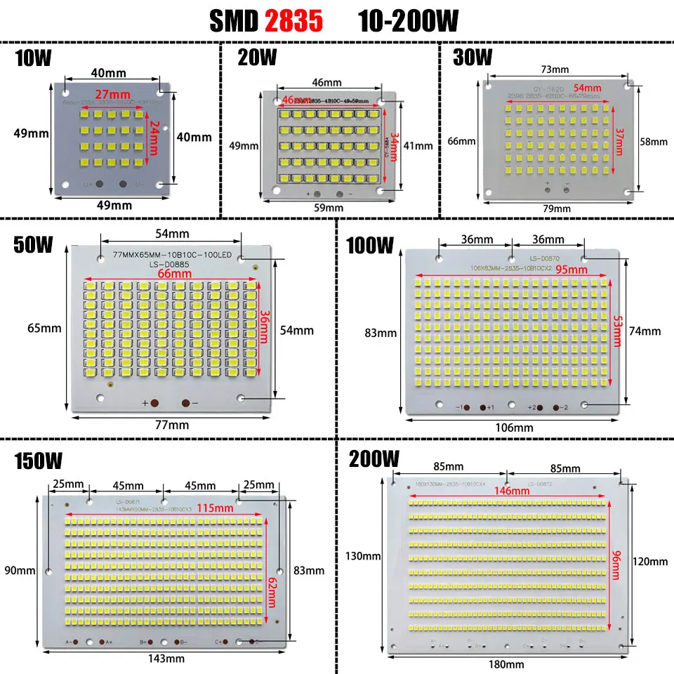 Полный Мощность светодиодный floodling источник SMD5730 10W 20W 30W 50W 100W 150W 200W светильник доска светодиодный Алюминий пластина для DIY светодиодный прожектор светильник