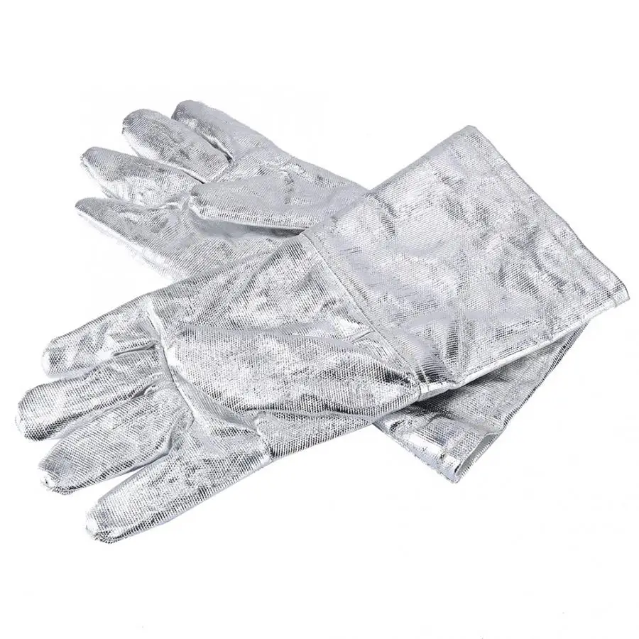 500 градусов термостойкие перчатки анти высокой температуры утолщенные защитные перчатки алюминиевая фольга для кухни перчатки самообороны