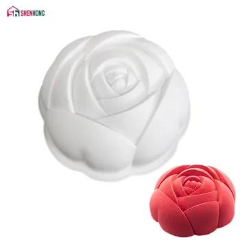 

NEW Rose Flowers Cake Mould Silikonform Lifelike Moule Silicone Mold For Baking Frozen Fondant Mousse DIY Baking Dresser