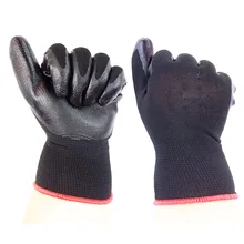 12 пар/упак. черный/синий нейлон нитрил/латексные защитные перчатки Нескользящие Дышащие Мягкие Рабочие ESD перчатки