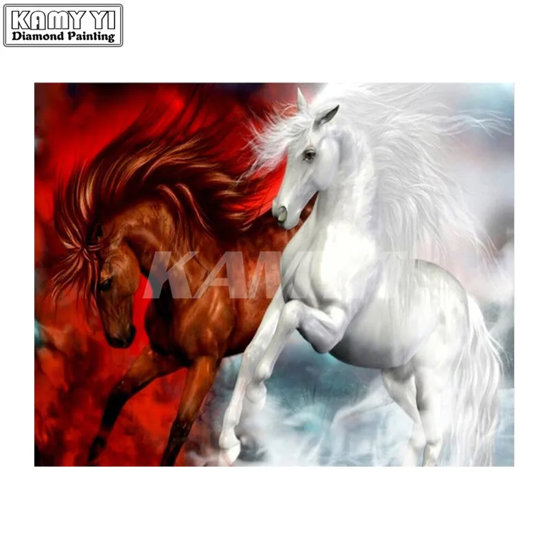 DIY Diamond Embroidery Horse Needlework Full Square Diamond Painting Cross Stitch Kits Unfinished Room Decoration Mosaic