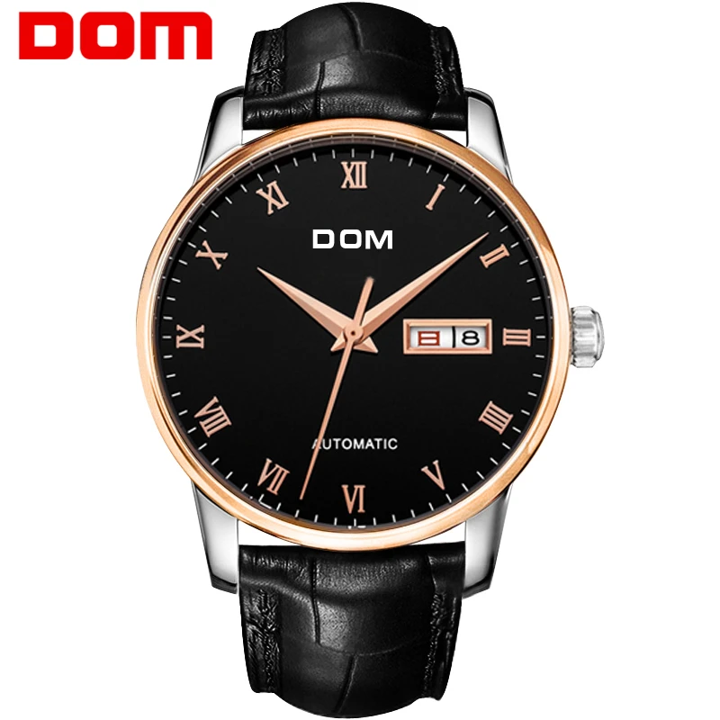 

DOM Men Big Dial Watches Top Brand Luxury Waterproof Leather Mechanical Watch Male Business Wrist Watch Erkek Kol Saati M-57