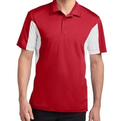 Sport-Tek ST655 Side Blocked Micropique Sport-Wick Polo T-Shirt True Red & White - 6XL (1)