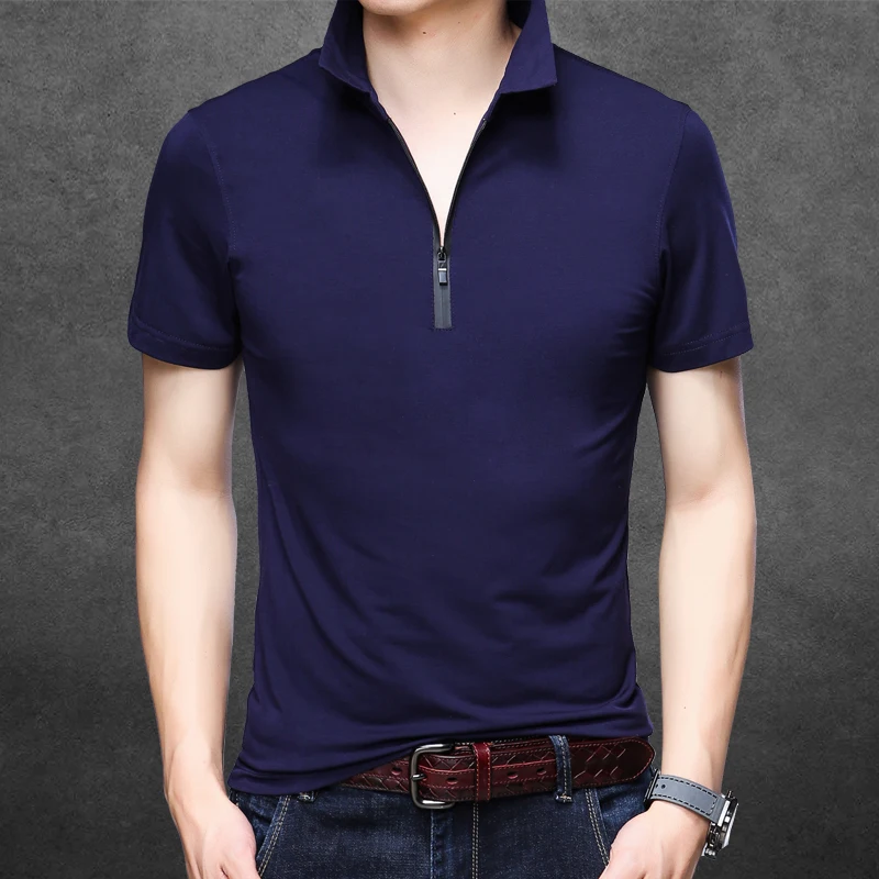 Новинка 2018 летние мужские тонкие однотонные рубашки поло мужская модная