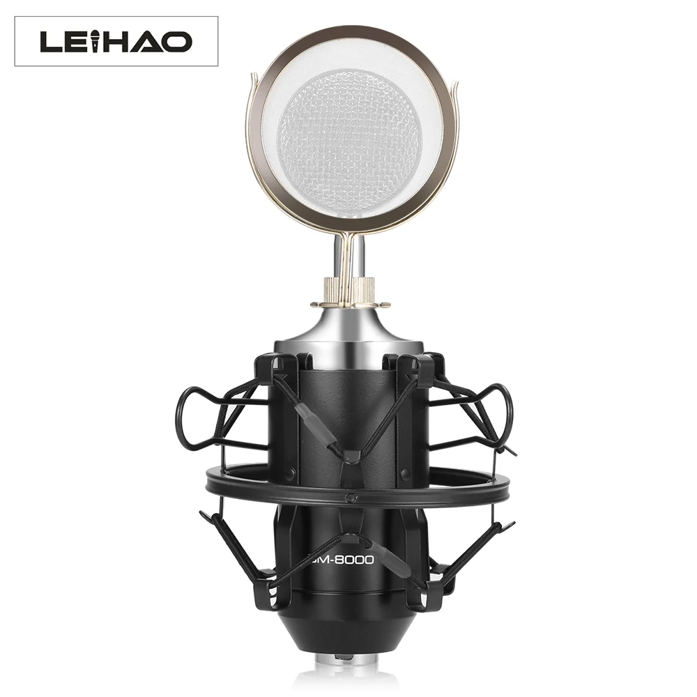Leihao BM-8000 профессиональный звук Studio Запись конденсаторный микрофон с 3 5 мм разъем