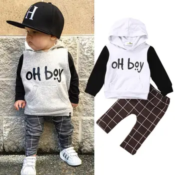 Autumn Winter 2pcs Toddler Infant Newborn Kids Baby Boy Clothes Set Hoodies Long Sleeve Shirt Pants Leggings 2Pcs Outfits 0-4T 1