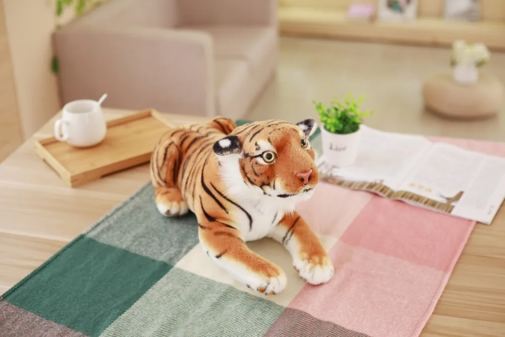 1 шт. 45 см моделирование собака/тигр/леопард плюшевые игрушки кукла лежа на корточки подлинные хорошее качество реалистичные Настоящая собака детский подарок