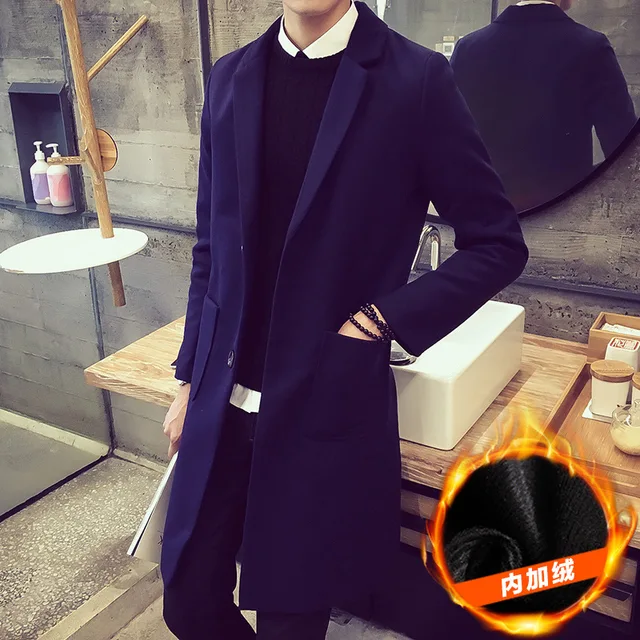 Men Winter Cap Black Cloak Trench Coat Boy Trench Coat Man