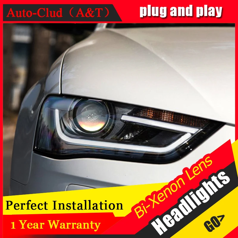 

Car Styling For A4 led headlights 2013-16 For A4 head lamp Angel eye led DRL front light Bi-Xenon Lens xenon HID KIT