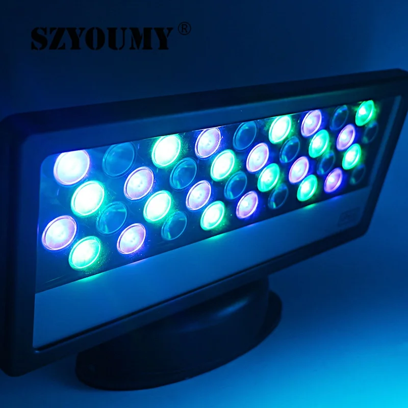 SZYOUMY светодиодный RGB DMX прожектор ip65 reflektor лампы 36 Вт алюминия прожекторы здание лампа светодиодный открытый светодиодный освещения стены стирка