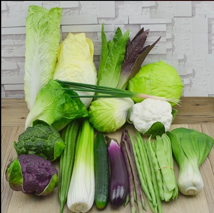 

Home Deco Large Decorative Real Touch PU Nontoxic Solid Fake Artificial Vegetables Flower Fruits Wedding Events Photography Prop