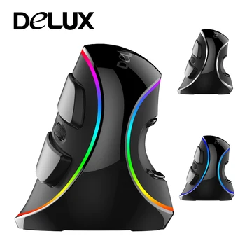 

Delux M618Plus RGB Optical Wired Mouse 800/1200/1600/2400/4000 DPI 5 Levels Ergonomic Mouse With 6 Buttons For PC Laptop Desktop