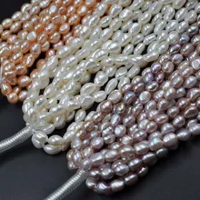 Барокко много 10 нитей 8*10 мм подлинный Культурный Пресноводный Жемчуг