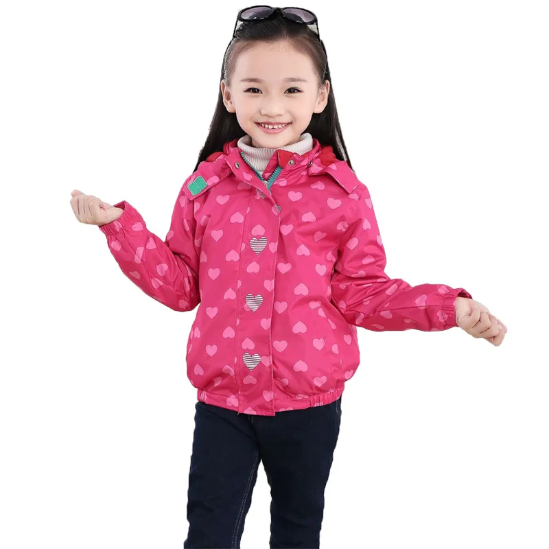 

Europe and the United States foreign trade windbreaker 2019 new girls coats big children plus velvet hooded jacket free shipping