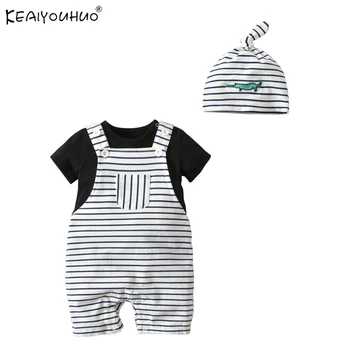 

Summer Baby Boys Clothes Sets 2019 Newborn Clothes Infant Clothing Costume For Kids Suit Boy Outfits Suits T-shirt+Bib+Hat 3Pcs