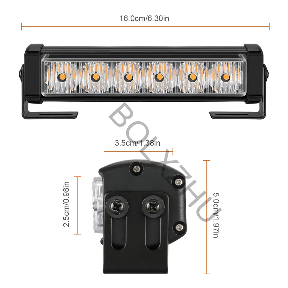 2x6 светодиодный 7 режимов аварийного автомобиля стробоскопы скорой помощи полицейский автомобиль Предупреждение мигает лампа Бар Авто