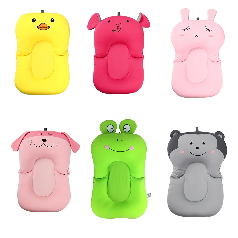 Baby Showers Portable Air Cushion Bed Cute Infant Baby Bath Pad Non-Slip Bathtub Mat NewBorn Safety Security Bath Seat Support