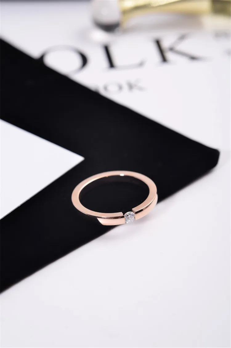 YUN RUO розовое золото цвета роскошные циркония CZ кольца для женщин девушка свадебные нержавеющая сталь 316 L вечерние ювелирные изделия предотвратить аллергию