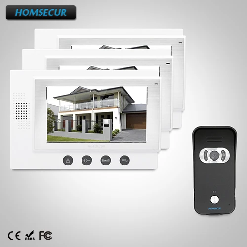 

HOMSECUR 7" Video Door Entry Security Intercom+Black Camera for House/Flat : TC021-B Camera+TM701-W Monitor
