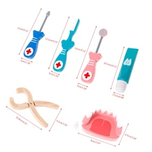 6 шт. детские игрушки доктор набор играть деревянные стоматологические инструменты моделирование медицина коробка ролевые игры доктор игрушки