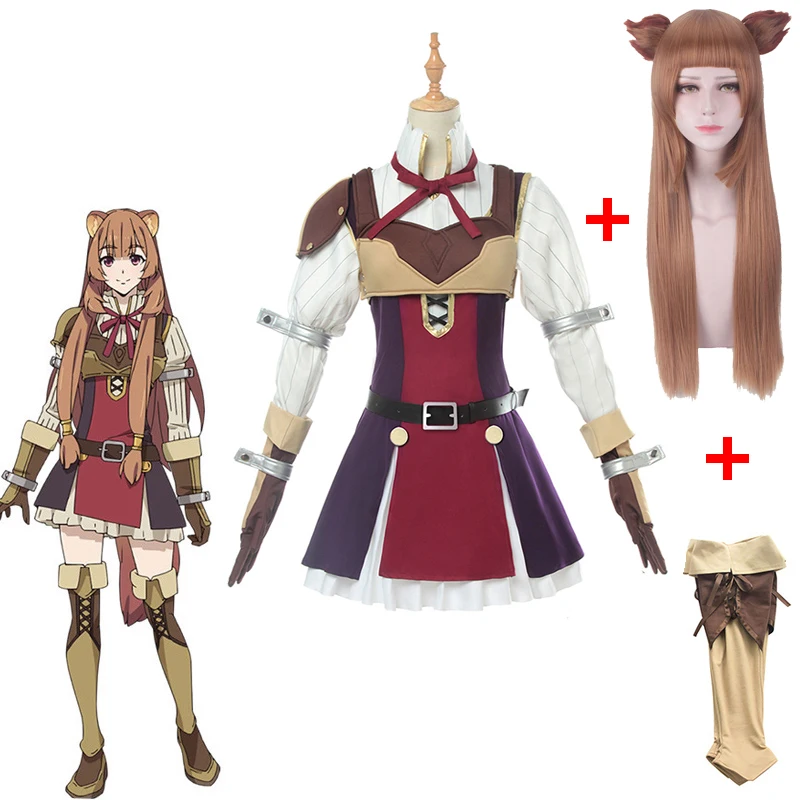 

Anime The Rising of the Shield Hero Raphtalia Dress Tate no Yuusha no Nariagari Halloween Cosplay Women Dress Full Set with wig