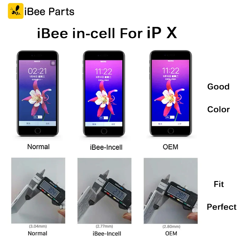 

1PCS Customized iBee in-cell LCD For iPhone X XS LCD Screen Replacement Good Color Pantalla Fit Perfit Free aliexpress shipping