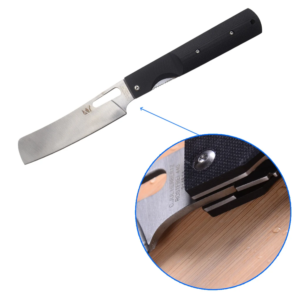 Профессиональный 440A складной кухонный нож из нержавеющей стали, черный G10 с ручкой, Походный нож, высококачественный кухонный карманный нож
