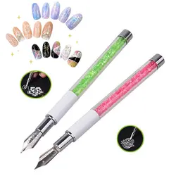 2018 Горячие струйное Лидер продаж кружева Nail Art Pen ногтей лайнер Art набор страз для маникюра роспись ногтей перьевая ручка с 5 шт. маникюр